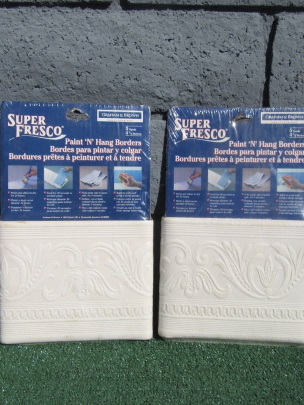 2 Vintage Brand New Super Fresco Grecian Paint n Hang Wallpaper 5 Yard Borders